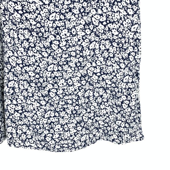 Old Navy Mini Dress Womens Size Large Blue White Micro Floral Print A-Line - Picture 4 of 6